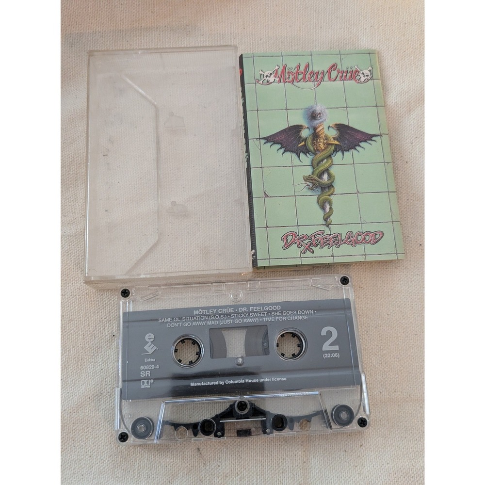Motley Crue Dr Feelgood Cassette Tape 1989 Elektra 60829-4 Heavy Metal Rock
